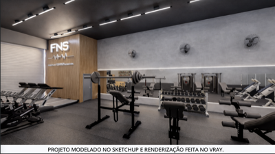 Horizonte — render IA do banheiro