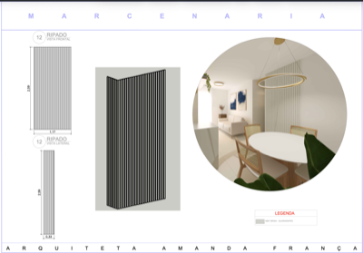 Marcenaria — corte lateral do armário